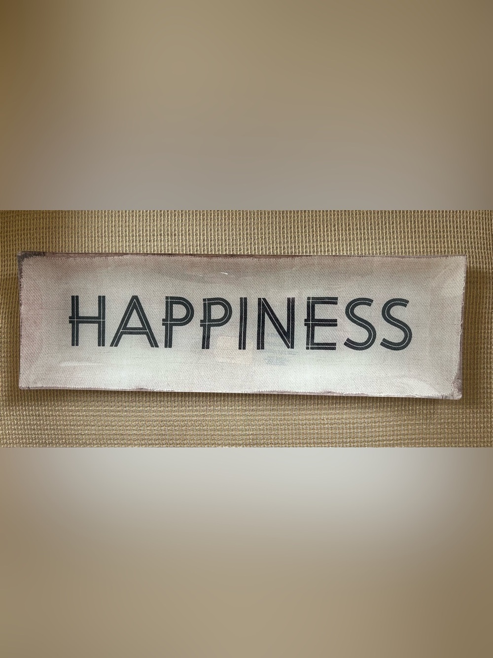 Fringe Studio NWT Neutral Beige Black ‘Happiness’ Tray 14 inches x 4.5 inches